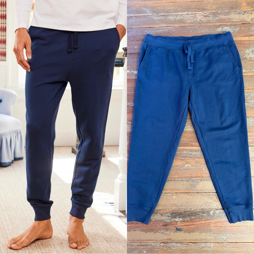 LAKE Pajamas Men's 100% Cotton Dockside Jogger in Deep Navy Sz XL 💛🍄